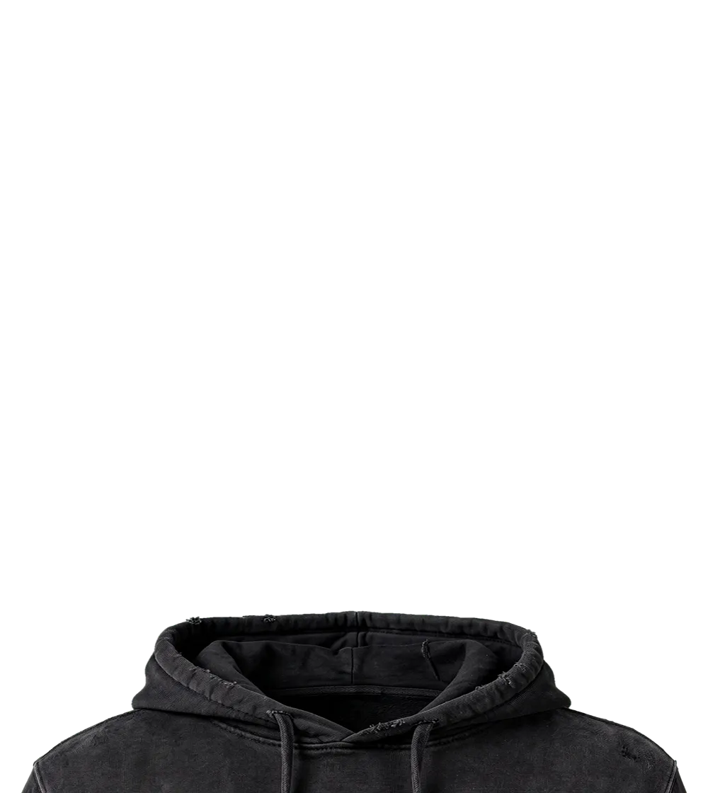 Distressed black hoodie